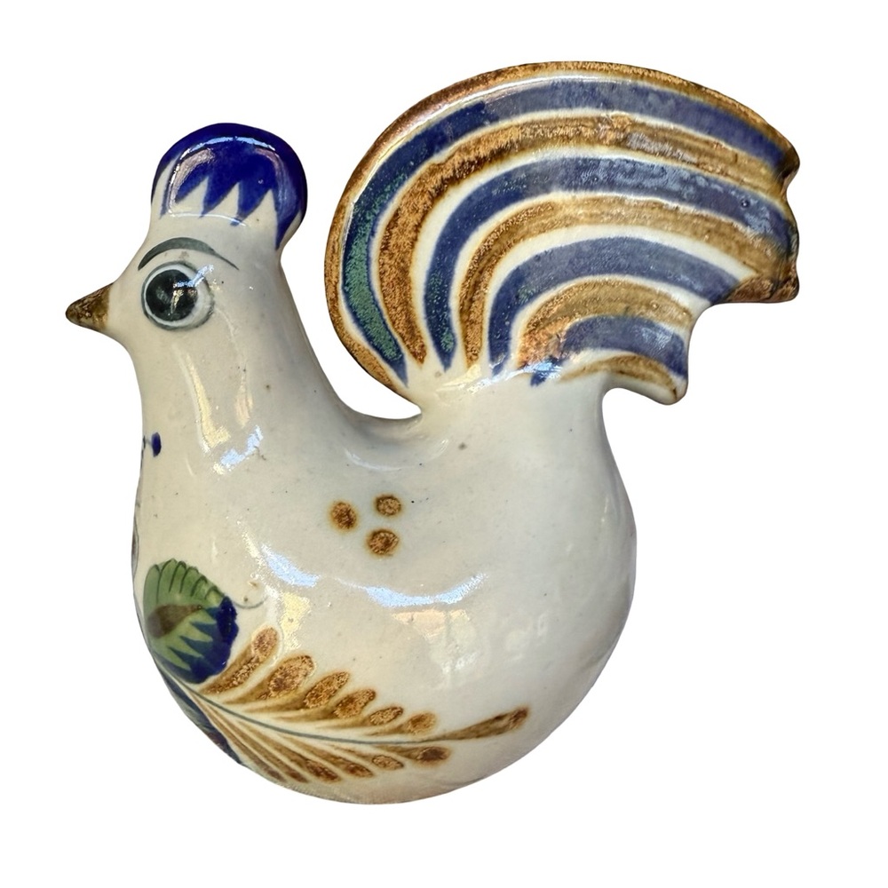 Vintage Tonala Bird Rooster Chicken Mexican Mexico Pottery